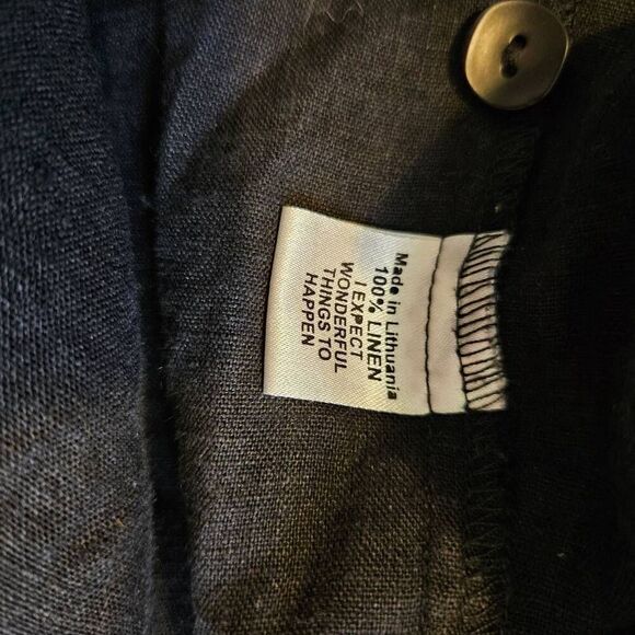 Flax dress, black linen midi. Size M. - Picture 5 of 6